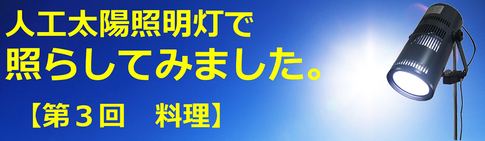 人工太陽照明灯で照らしてみました。【第3回　料理】