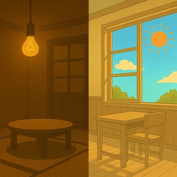 人工太陽照明灯開発エピソード白熱灯と太陽光では色の見え方が違う